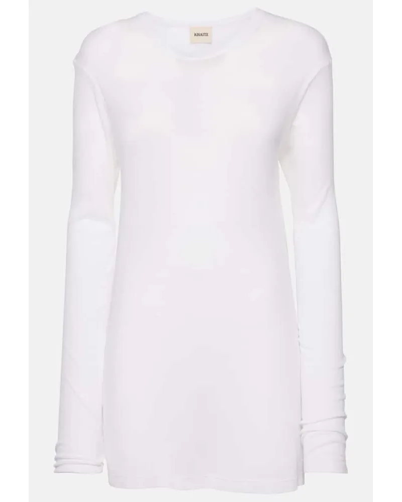 KHAITE Top in maglia a coste Morton Bianco