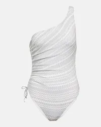 Missoni Costume intero monospalla a zig-zag Bianco