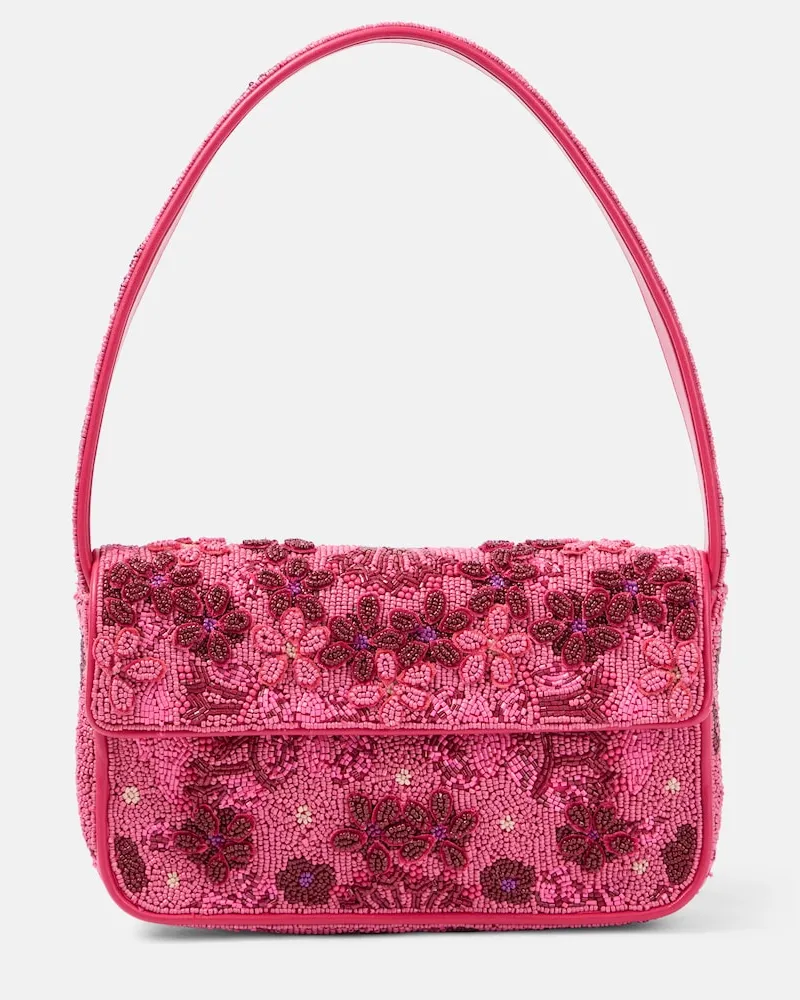STAUD Borsa a spalla Tommy con perline Rosa