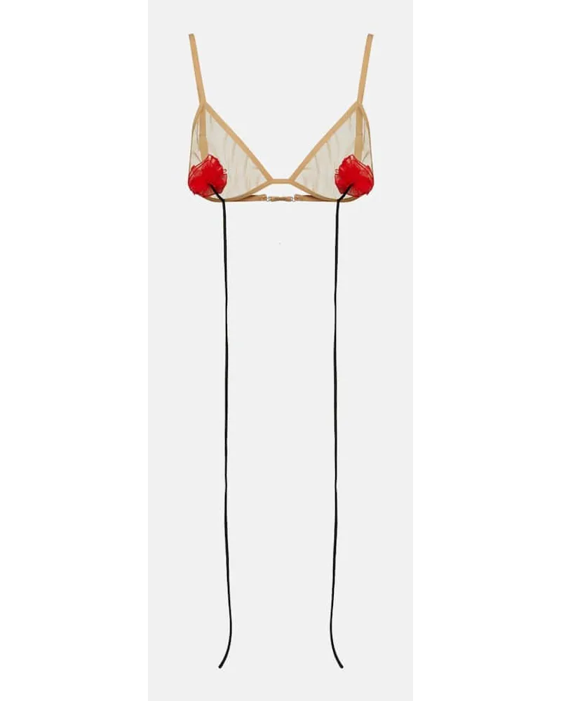 Nensi Dojaka Reggiseno in mesh con applicazioni Multicolore