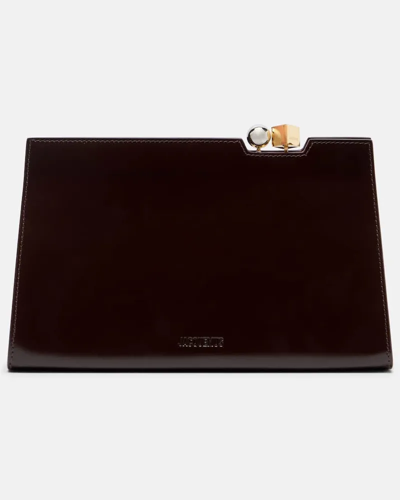 Jacquemus Clutch Salon in pelle Borgogna