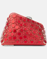 ATTICO Clutch Midnight Mini in pelle con borchie Rosso