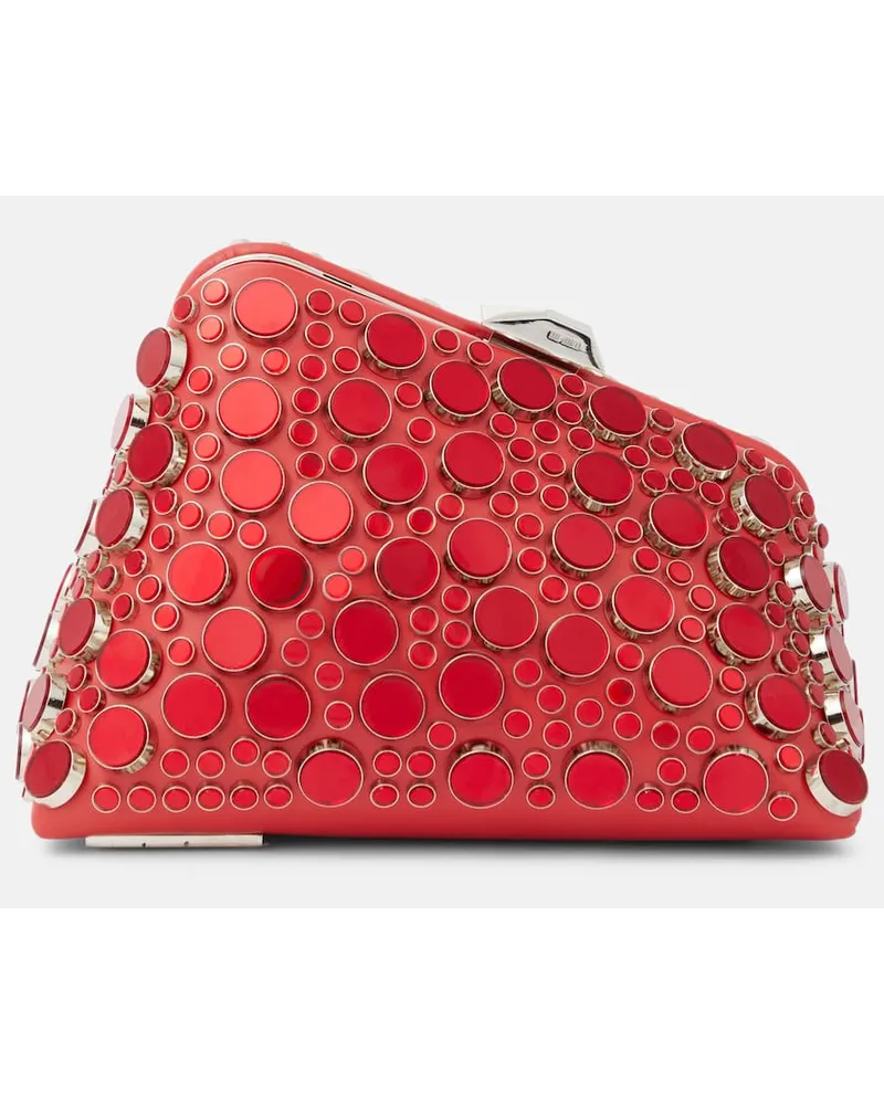 ATTICO Clutch Midnight Mini in pelle con borchie Rosso