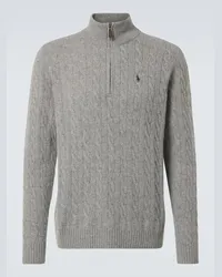 Ralph Lauren Pullover in lana e cashmere a trecce Grigio