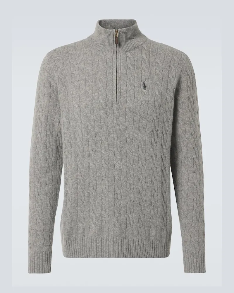 Ralph Lauren Pullover in lana e cashmere a trecce Grigio