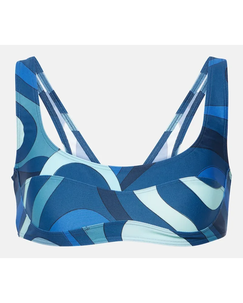 Emilio Pucci Top bikini Marmo Blu