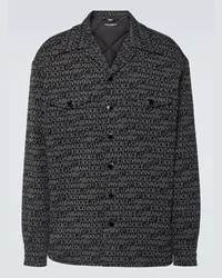 Dolce & Gabbana Camicia in jacquard di misto cotone Nero