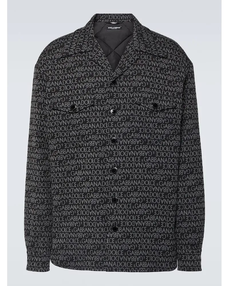 Dolce & Gabbana Camicia in jacquard di misto cotone Nero