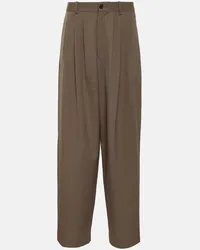 The Row Pantaloni Rufos a gamba larga in twill Beige