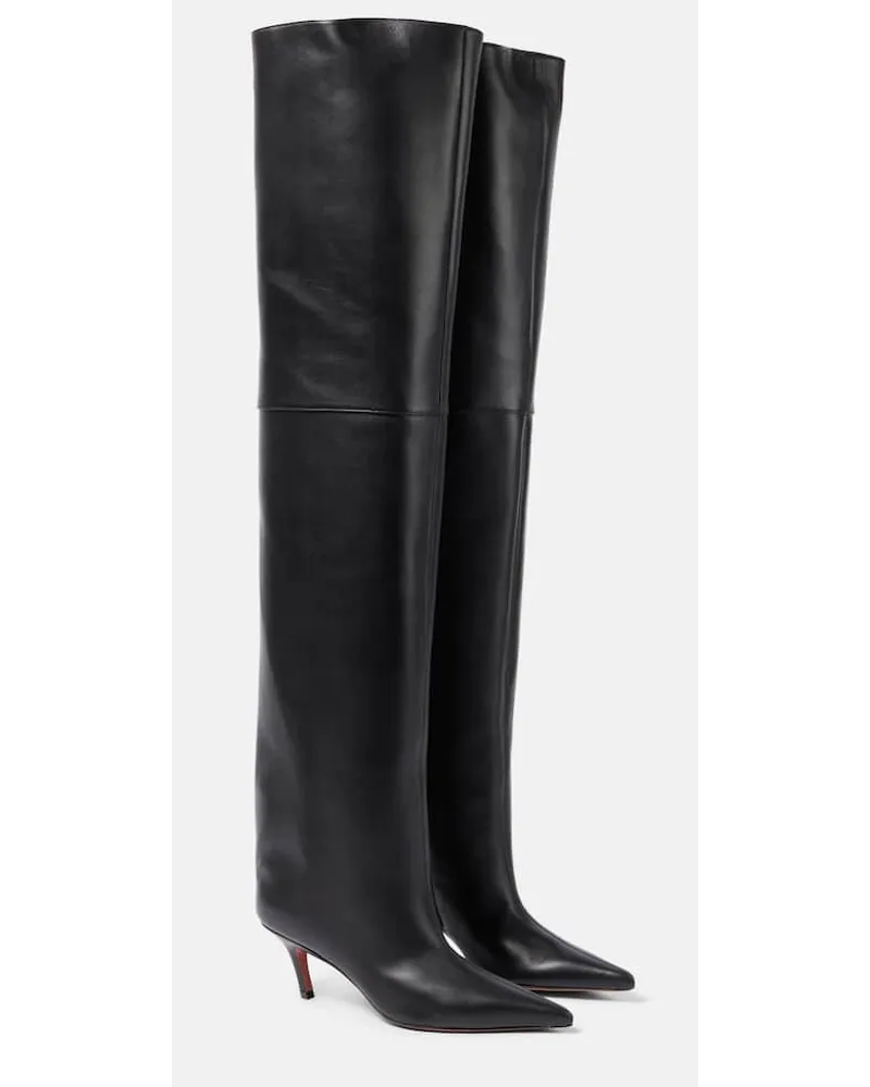 Amina Muaddi Stivali Fiona 60 in nappa Nero