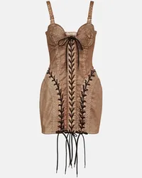 Jean Paul Gaultier x KNWLS - Miniabito bustier di jeans Marrone