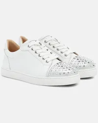 Christian Louboutin Sneakers Vieira Spikes Krystal in nappa Bianco