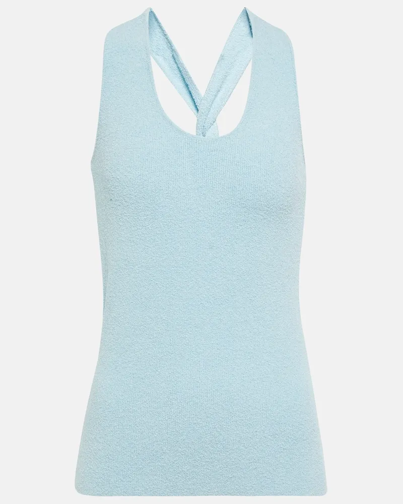 Nanushka Tank top in misto cotone a coste Blu