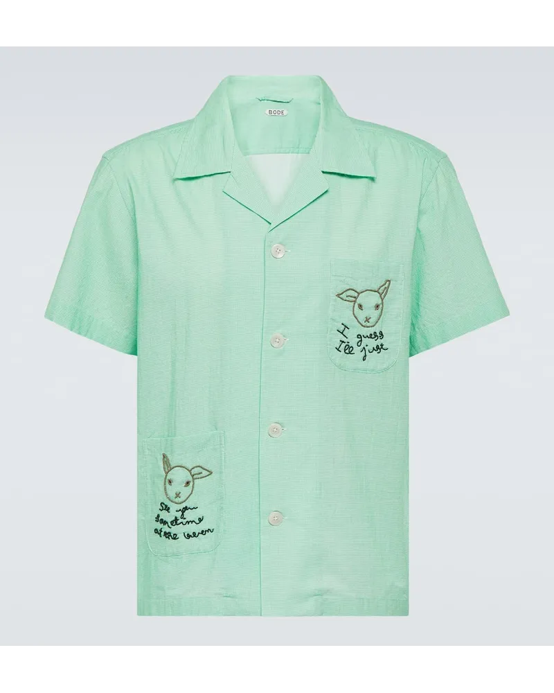 BODE Camicia See You At The Barn in cotone Verde
