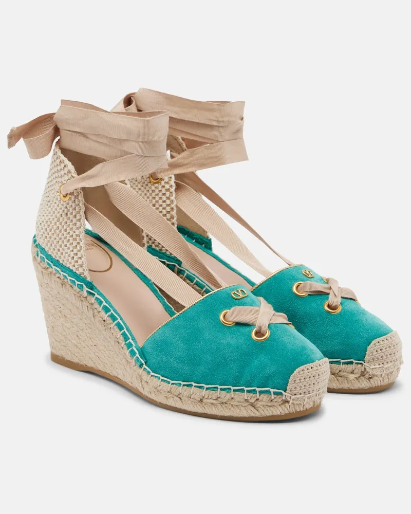 Valentino Garavani Espadrillas con zeppa Resort in camoscio Turchese