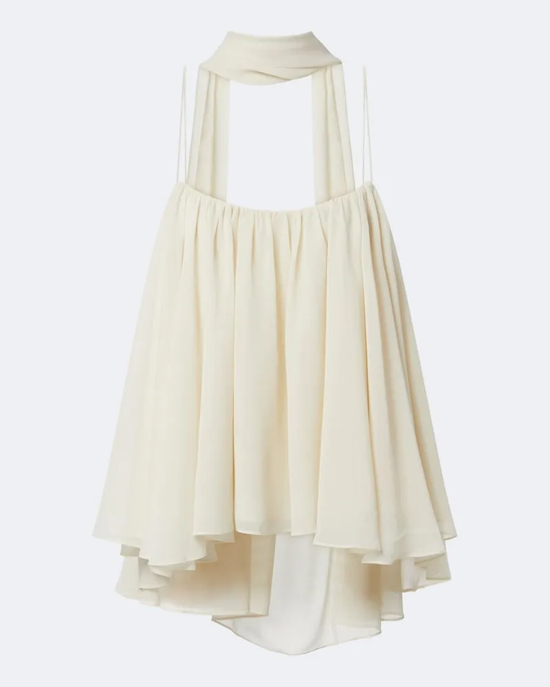 De La Vali Top Agapito in georgette Bianco
