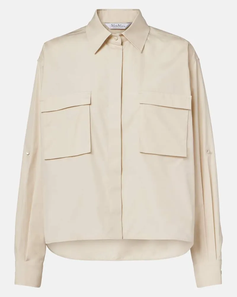 Max Mara Camicia Tenue in popeline di cotone Beige