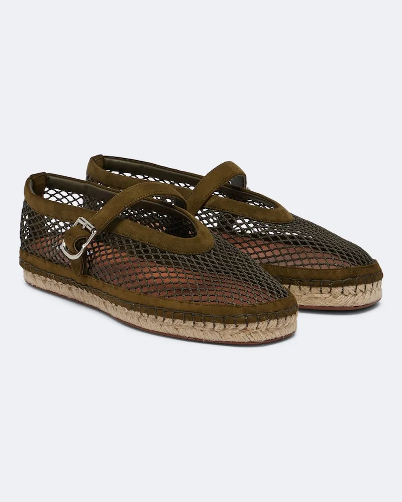Alaïa Alaïa Espadrillas in rete con pelle Verde