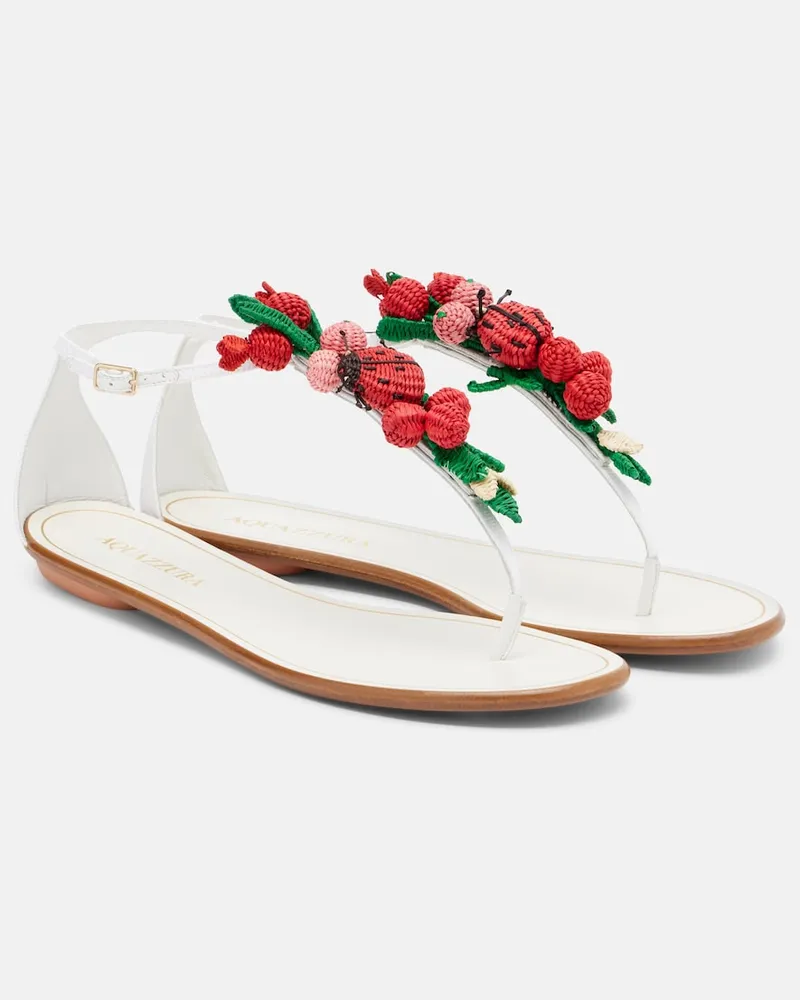 Aquazzura Sandali infradito Botanica in rafia Bianco
