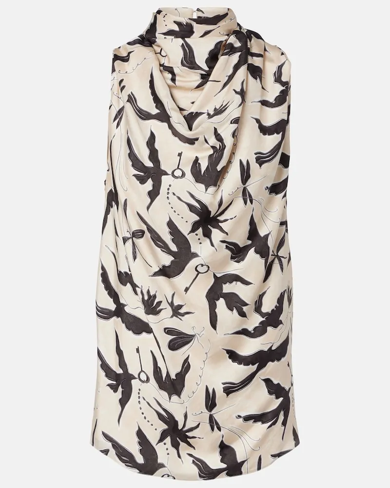 Altuzarra Top Sleary in seta con stampa Beige