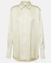 Jil Sander Camicia oversize in raso Neutro