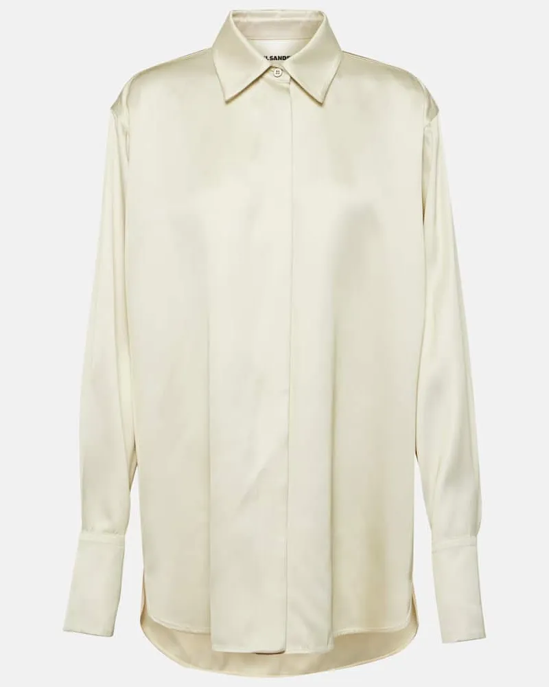 Jil Sander Camicia oversize in raso Neutro