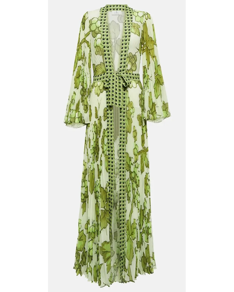 Etro Copricostume in georgette con stampa Verde