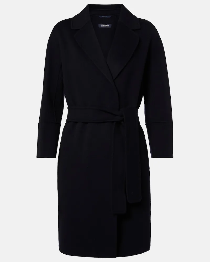 Max Mara Cappotto in lana a portafoglio Blu