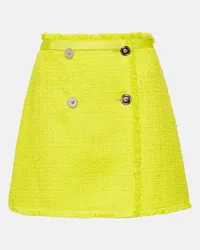 Versace Minigonna in tweed bouclé Giallo