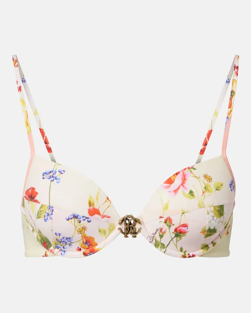 Roberto Cavalli Top bikini con stampa Multicolore