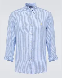 Ralph Lauren Camicia in lino a righe Blu