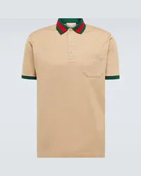 Gucci Polo in cotone piqué Beige