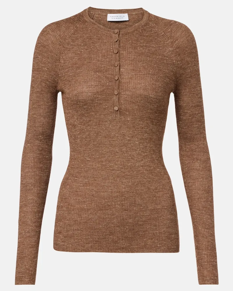 Gabriela Hearst Maglia Anges in cashmere, seta e canapa Marrone