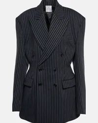 VETEMENTS Blazer in misto cotone gessato Nero