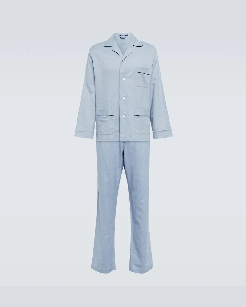 Thom Sweeney Completo pigiama in cotone Blu