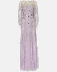 Jenny Packham Abito lungo Rhapsody Viola