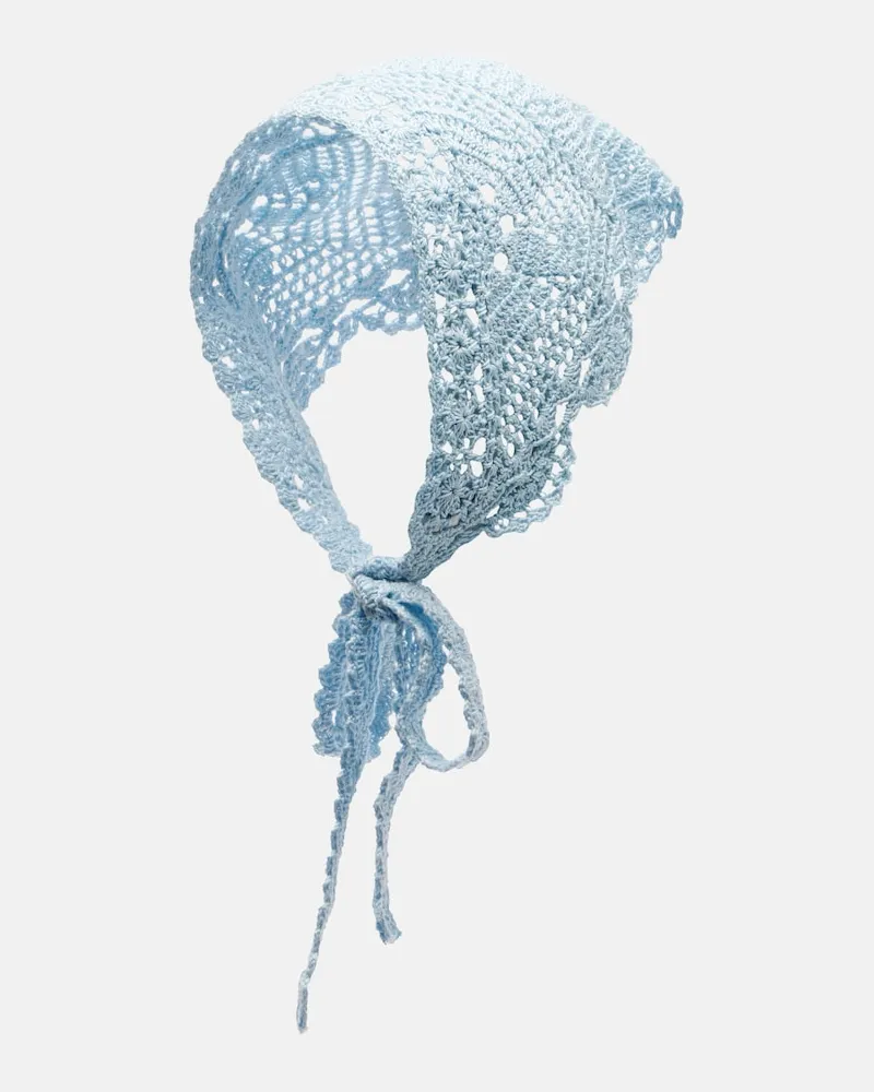 Anna Kosturova Foulard in crochet di cotone Blu