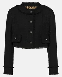 Dolce & Gabbana Giacca cropped in tweed di misto lana Nero