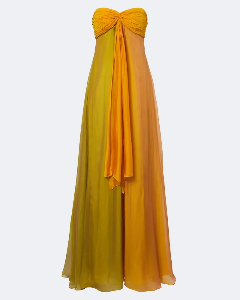 Retrofête Retrofête Abito lungo Lunaria in chiffon Arancione