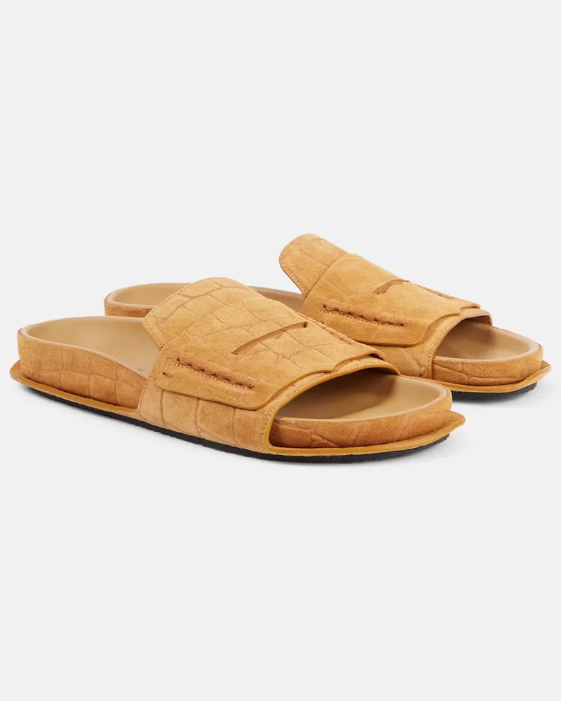 Jacquemus Sandali Mocassin in suede Marrone
