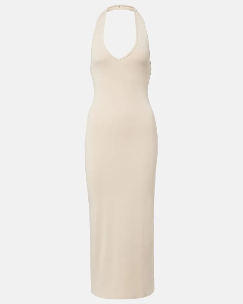 Nili Lotan Abito midi Stevie in jersey di cotone Beige