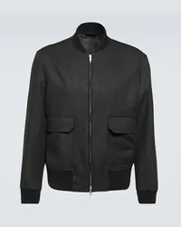 LARDINI Bomber in lino Nero