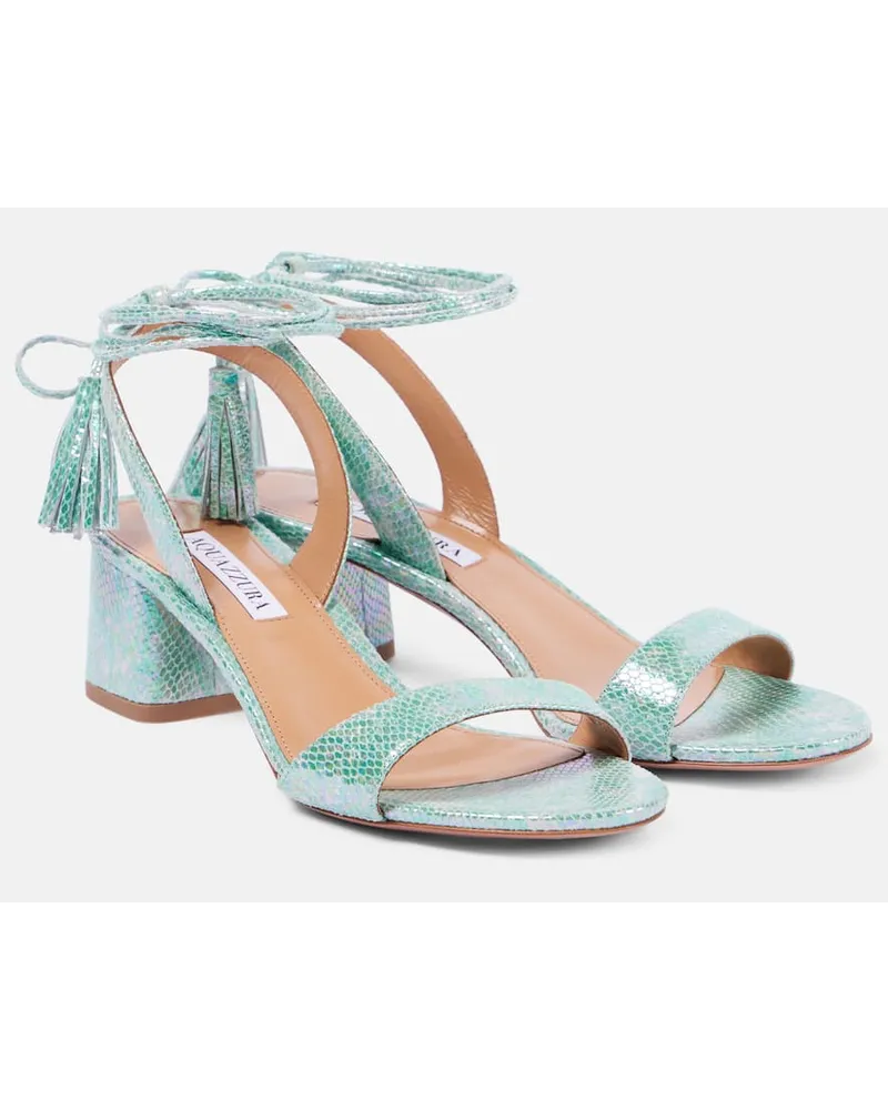 Aquazzura Sandali Alu 50 in pelle stampata Verde