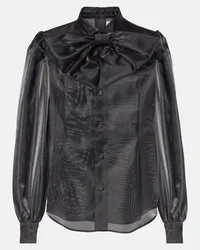 Noir Kei Ninomiya Camicia in raso con fiocco Nero