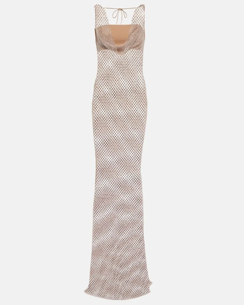 Giuseppe di Morabito Abito lungo con cristalli Beige