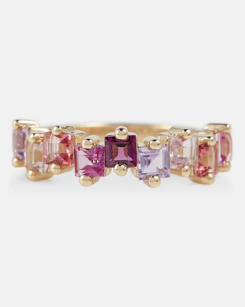 Suzanne Kalan Anello in oro 14kt con topazi, ametiste e rodolite Rosa