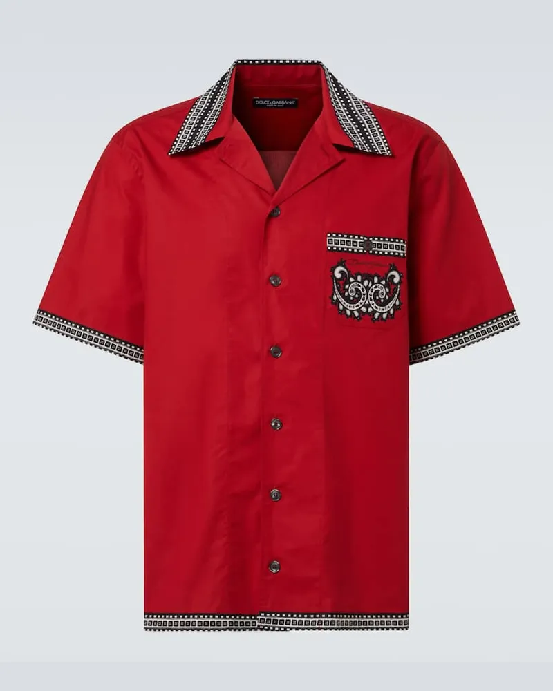 Dolce & Gabbana Camicia bowling Bandana in cotone Rosso
