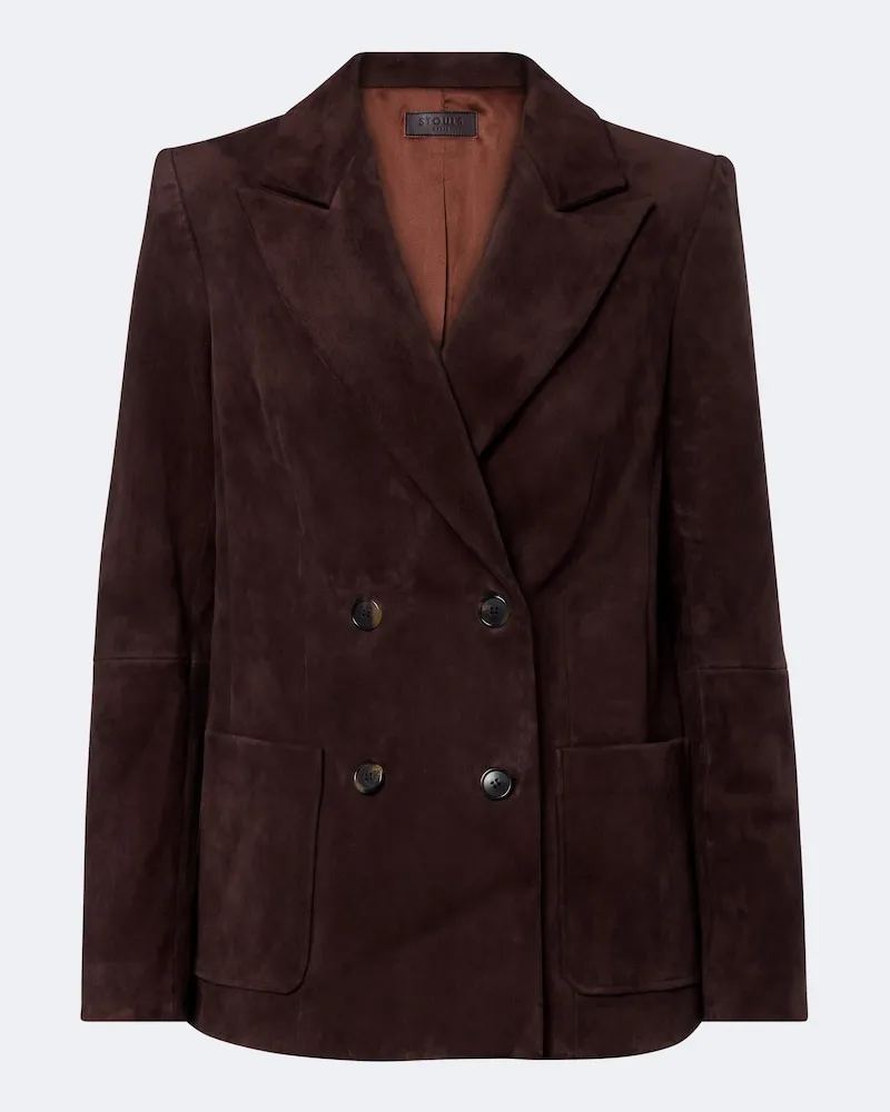 Stouls Blazer Jones in suede doppiopetto Marrone
