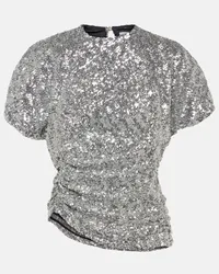 Paco Rabanne Top con paillettes Argento