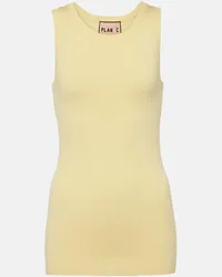 PLAN C Tank top in jersey di cotone Giallo